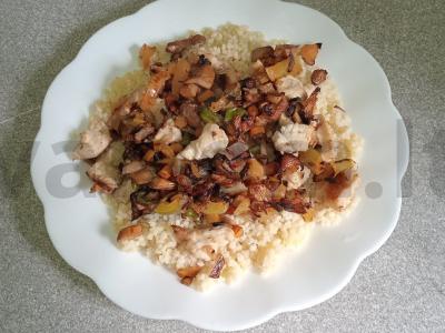 Kuskusas su voveraitėmis, daržovėmis ir vištienos krūtinėle Žingsnis 7