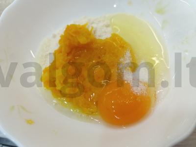 Moliūgų apkepas su manų kruopomis ir kokosų miltais Žingsnis 3