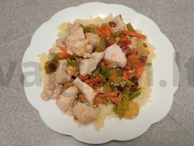 Vištienos krūtinėlė su daržovėmis ir kuskuso garnyru Žingsnis 6