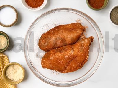 Vištiena su česnaku ir medumi oro grilyje Žingsnis 1