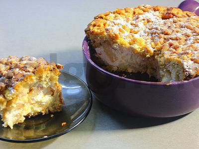 Namų smėlinis pyragas su rikota, obuoliais ir medumi pagrindine nuotrauka