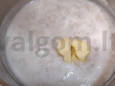 Avižinė košė su pienu ir avietėmis Žingsnis 4