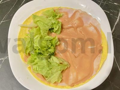 Tortilija su kalakutiena, daržovėmis ir sūriu pusryčiams Žingsnis 3