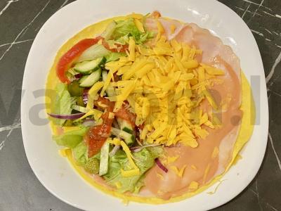 Tortilija su kalakutiena, daržovėmis ir sūriu pusryčiams Žingsnis 6