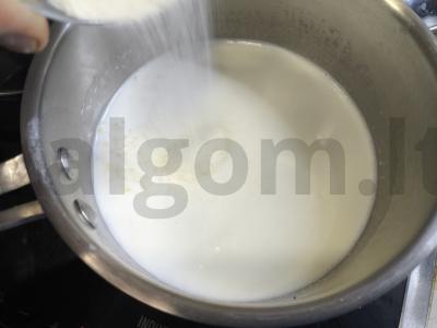 Pieninė perlinių kruopų košė su manų miltais Žingsnis 3