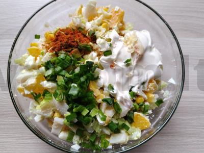 Salotos su kalmaru, kukurūzais ir apelsinu Žingsnis 6