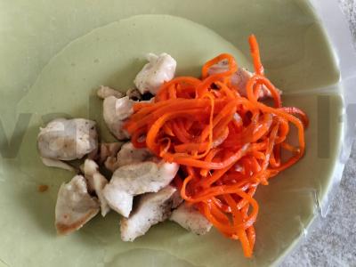 Naudingas pusryčių patiekalas iš ryžių popieriaus ir vištienos Žingsnis 6