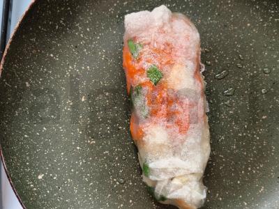 Naudingas pusryčių patiekalas iš ryžių popieriaus ir vištienos Žingsnis 9