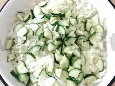 Salotos su Pekino kopūstu ir žirniais Žingsnis 3