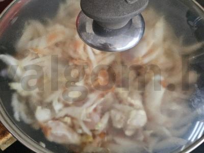 Pekino kopūstas su ryžiais, vištiena ir pomidorų-grietinės padažu Žingsnis 11