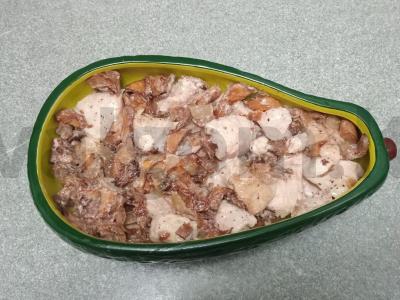 Voveraitės su vištienos krūtinėle, keptos po mocarela Žingsnis 9