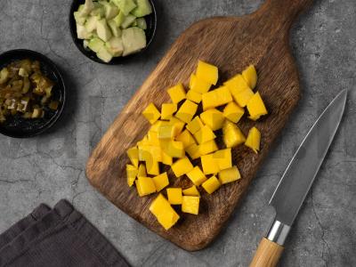 Tropiniai dešrainiai su mangais Žingsnis 1