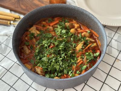 Patingėjęs lagmanas su vištiena Žingsnis 13