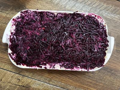 Silkė po šubomis su raudonuoju svogūnu Žingsnis 10