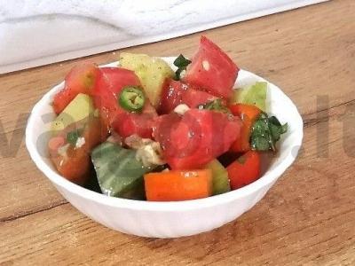 Užkandis iš raudonųjų ir žaliųjų pomidorų Žingsnis 9