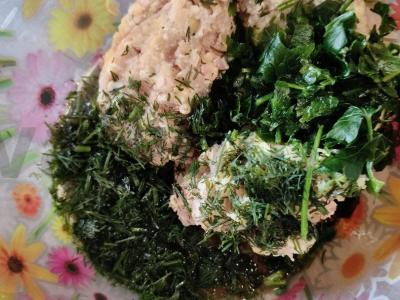 Lula kebabas su karčiu ir šviežiais žalumynais Žingsnis 1