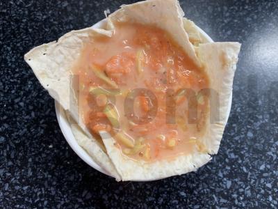 Omletas su morkomis lavašo krepšelyje Žingsnis 8