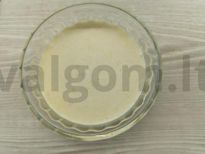 Kepinys su minkštu varškės sūriu ir kukurūzų miltais Žingsnis 4