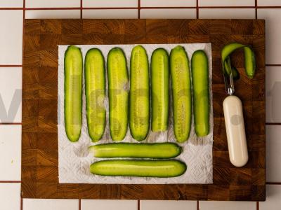 Brusketa su upėtakiu cieviche stiliumi, agurku ir kreminiu sūriu Žingsnis 2