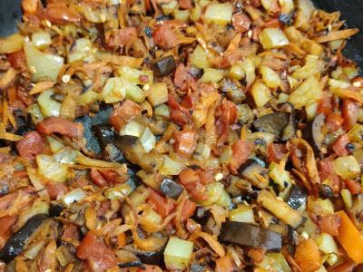 Troškinti baklažanai su sezamu Žingsnis 6