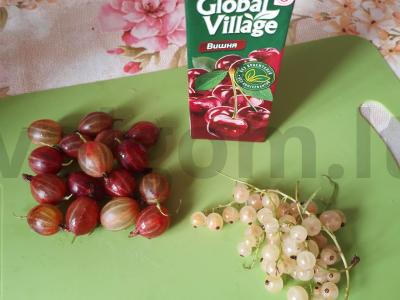 Smuzi su agrastais ir vyšnių sultimis Žingsnis 1