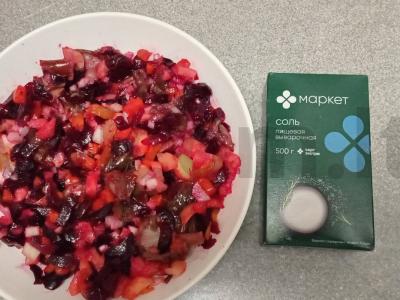 Vinegretas su marinuotais grybais Žingsnis 6