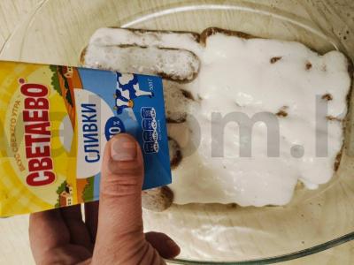 Tiramisu su kakava ir grietinėle Žingsnis 3