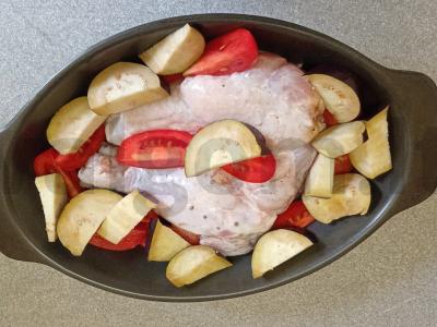 Indėnų pečių patiekalas, keptas su pomidorais ir baklažanais Žingsnis 6