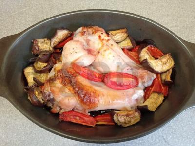 Indėnų pečių patiekalas, keptas su pomidorais ir baklažanais Žingsnis 7