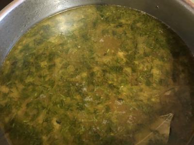 Grikių sriuba su rūkytomis virtomis šoninėmis Žingsnis 13