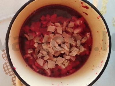 Šaltibarščiai su mėsa Žingsnis 2