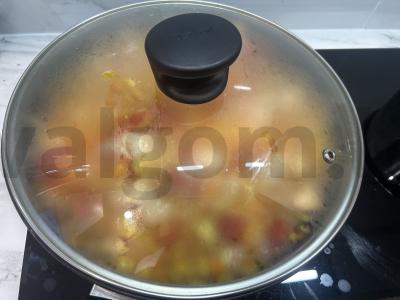 Makaronai su kalakutiena ir cukinija keptuvėje Žingsnis 8