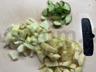 Makaronai su daržovėmis vakarienei Žingsnis 1