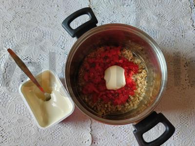 Avižinė košė su pomidorais ir sūriu Žingsnis 4