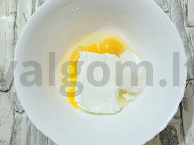 Kvapnūs varškės vafliai su kokosų miltais Žingsnis 1