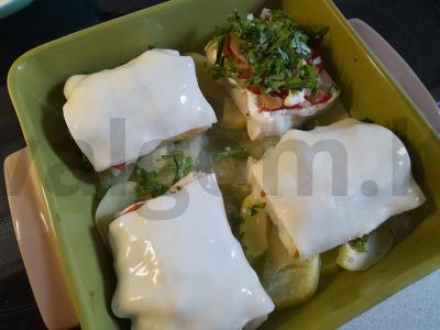 Plačiakampio filė su daržovėmis, kepta orkaitėje Žingsnis 5