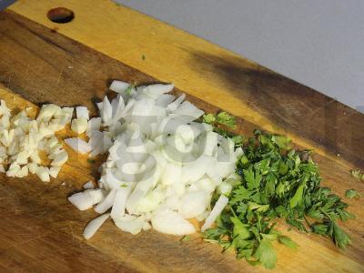 Tajinas su kefta, paruoštas keptuvėje Žingsnis 3