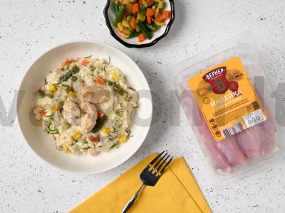 Kukurūzų risotto su kalakutiena pagrindine nuotrauka