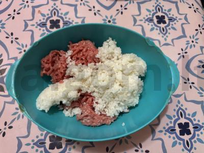 Mėsos kukuliai su ryžiais ir grybais Žingsnis 2