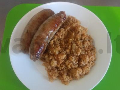 Kruopų košė su dešrelėmis Žingsnis 4