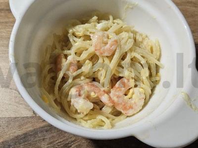 Spagečiai su krevetėmis grietinėlės padaže Žingsnis 7