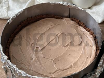 Dubajaus šokoladinis sūrio pyragas be kepimo Žingsnis 5