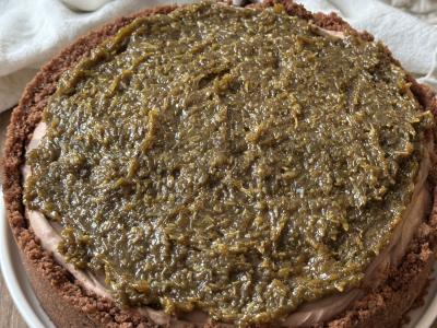 Dubajaus šokoladinis sūrio pyragas be kepimo Žingsnis 7