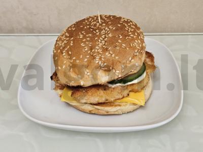 Burgeris su kiaulienos kotletu pagrindine nuotrauka