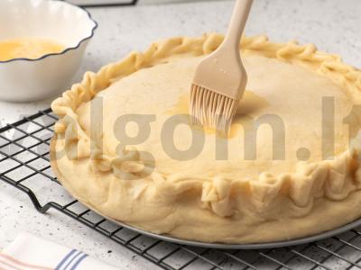 Pyragas su rauginta pienu, lašiša ir ryžiais Žingsnis 7