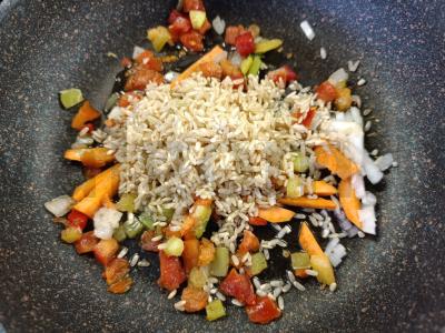 Ryžių sriuba-pyragas su daržovių mišiniu Žingsnis 3