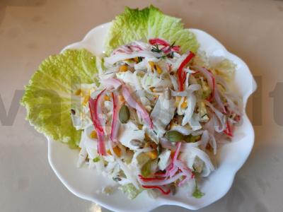 Salotas su krabų mėsa ir krabų mėsa Žingsnis 11