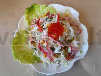 Salotas su krabų mėsa ir krabų mėsa Žingsnis 12