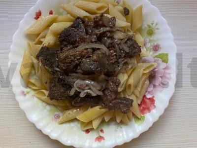 Kepta kiaulienos kepenėlė su svogūnais pagrindine nuotrauka