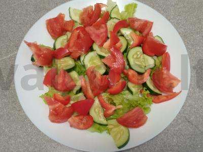 Daržovių salotas su krevetėmis ir aštuonkoju Žingsnis 4